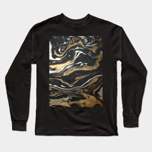 Gold Marble Swirl Long Sleeve T-Shirt